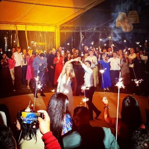 outdoor-tent-wedding-sparklers-celebration